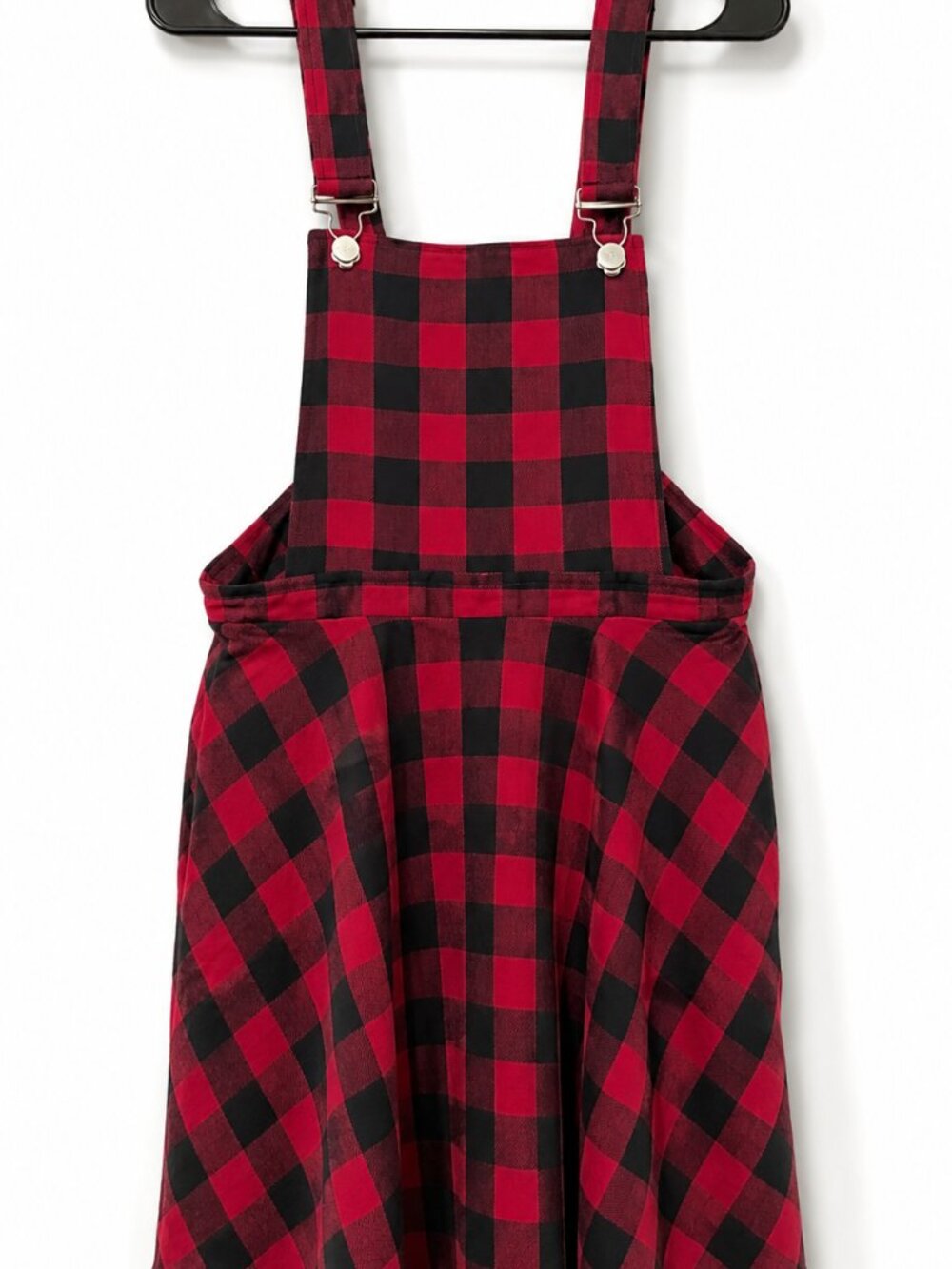 Hot Topic Buffalo Plaid Suspender Overall Skater Dress Small Grunge Punk